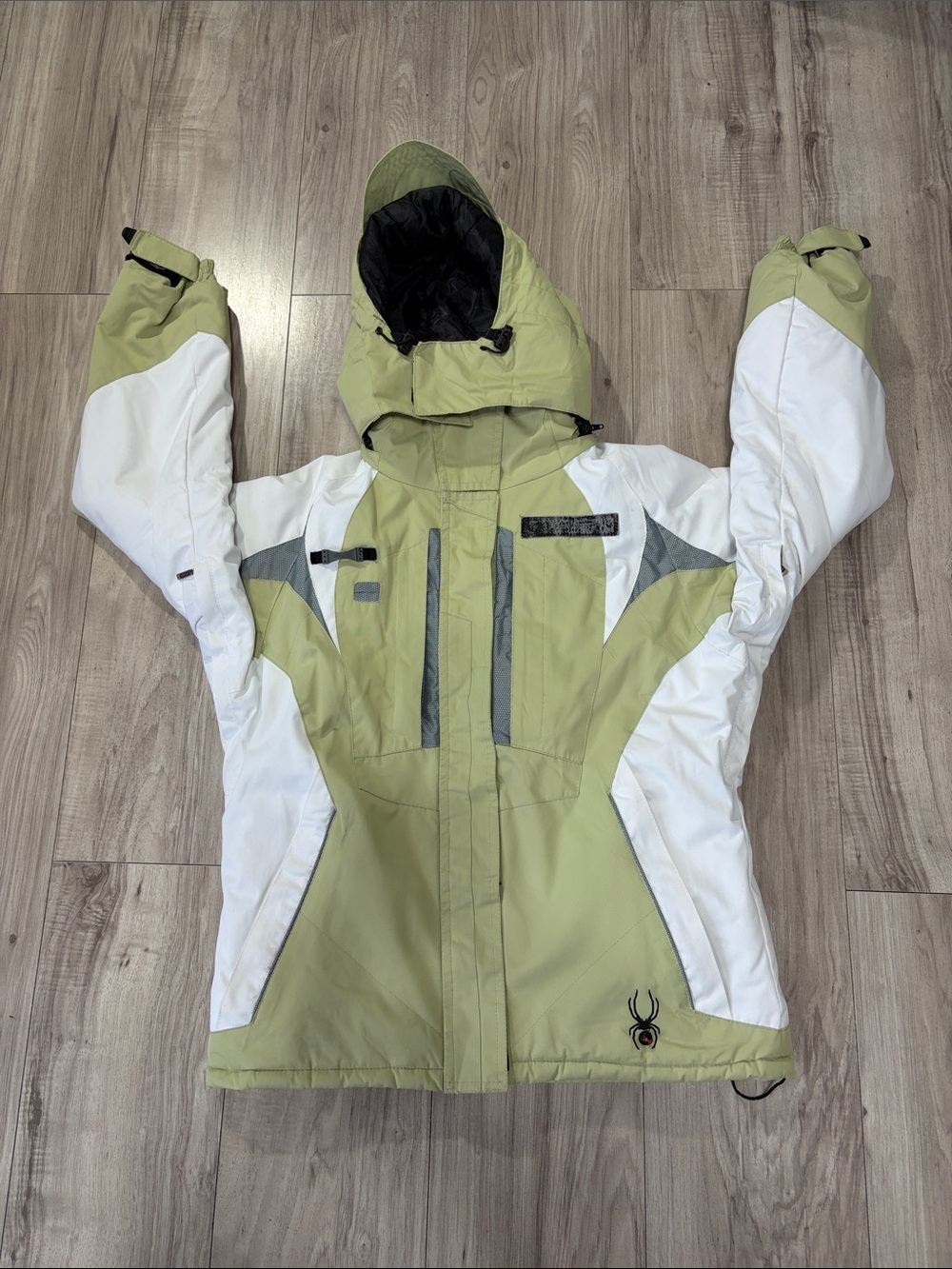 Spyder Green and White Ski Jacket